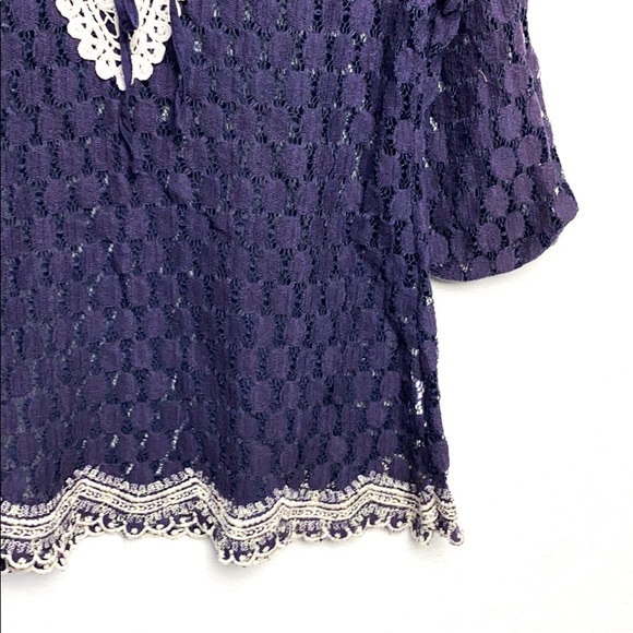 Solitaire Crochrt Purple Blouse - Picture 5 of 7